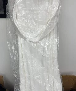 White Off Shoulder Jersey Gown By Cinderella Divine CD930