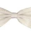 Vesuvio Napoli Men White Paisley Bow Ties With Matching Pocket Squares
