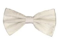 Vesuvio Napoli Men White Paisley Bow Ties With Matching Pocket Squares