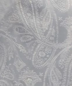 Vesuvio Napoli Men White Paisley Bow Ties With Matching Pocket Squares