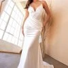White Satin Mermaid Dress By Cinderella Divine CH236W Prom 2 White Satin Mermaid Dress By Cinderella Divine CH236W Prom
