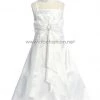 ABC Fashion White Shiny Satin A-Line Junior Bridesmaid Dress