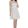 Prom White Short Sleeveless Illusion Dress With Bow By Poly USA