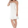 White Short Strapless Dress With Sequined Top By Poly USA Prom 2 White Short Strapless Dress With Sequined Top By Poly USA Prom