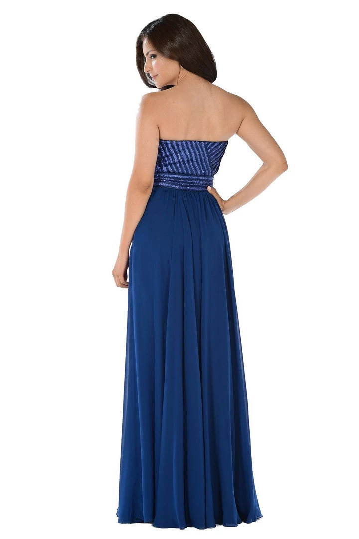 White Strapless Sweetheart Gown With Sequined Top By Poly USA 10 White Strapless Sweetheart Gown With Sequined Top By Poly USA