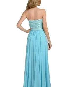 White Strapless Sweetheart Gown With Sequined Top By Poly USA 21 White Strapless Sweetheart Gown With Sequined Top By Poly USA