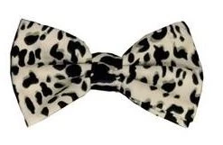 Vesuvio Napoli White/Black Leopard Print Bow Ties With Matching Pocket Squares Men