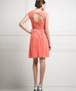 Prom Short Sleeveless Chiffon Dress By Cinderella Divine 3832