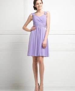 Prom Short Sleeveless Chiffon Dress By Cinderella Divine 3832