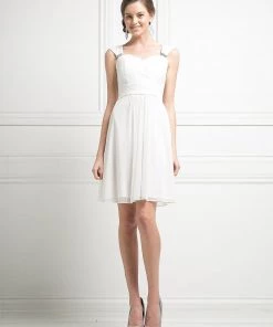 Prom Short Sleeveless Chiffon Dress By Cinderella Divine 3832