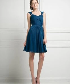 Prom Short Sleeveless Chiffon Dress By Cinderella Divine 3832