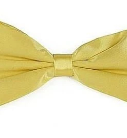 Vesuvio Napoli Yellow Bow Ties With Matching Pocket Squares Men