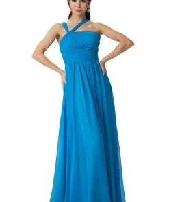 Prom Yellow Long One Shoulder Chiffon Dress By Poly USA 6678 15 Prom Yellow Long One Shoulder Chiffon Dress By Poly USA 6678