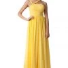 Prom Yellow Long One Shoulder Chiffon Dress By Poly USA 6678