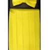 Vesuvio Napoli Yellow Silk Satin Cummerbund And Bow Tie Set Men